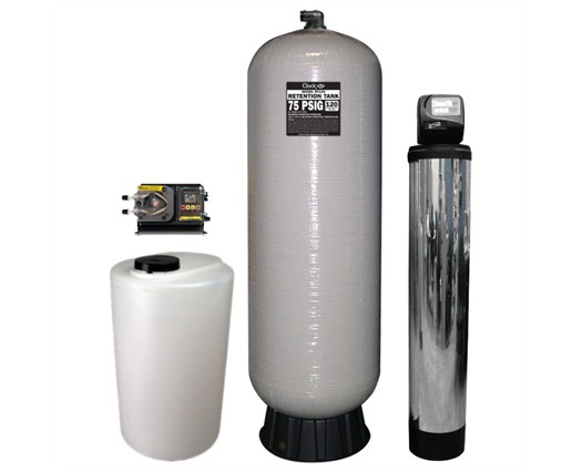 Residential filtration equipment for iron, sulphur, and manganese water-treatment concerns